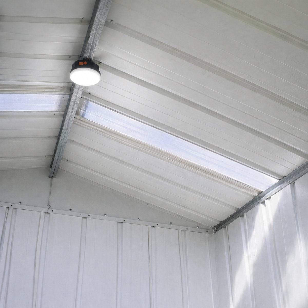 Yardmaster - Abri de jardin métal anthracite Yardmaster 11,03 m² + kit d'ancrage + lampe magnétique - Image 9