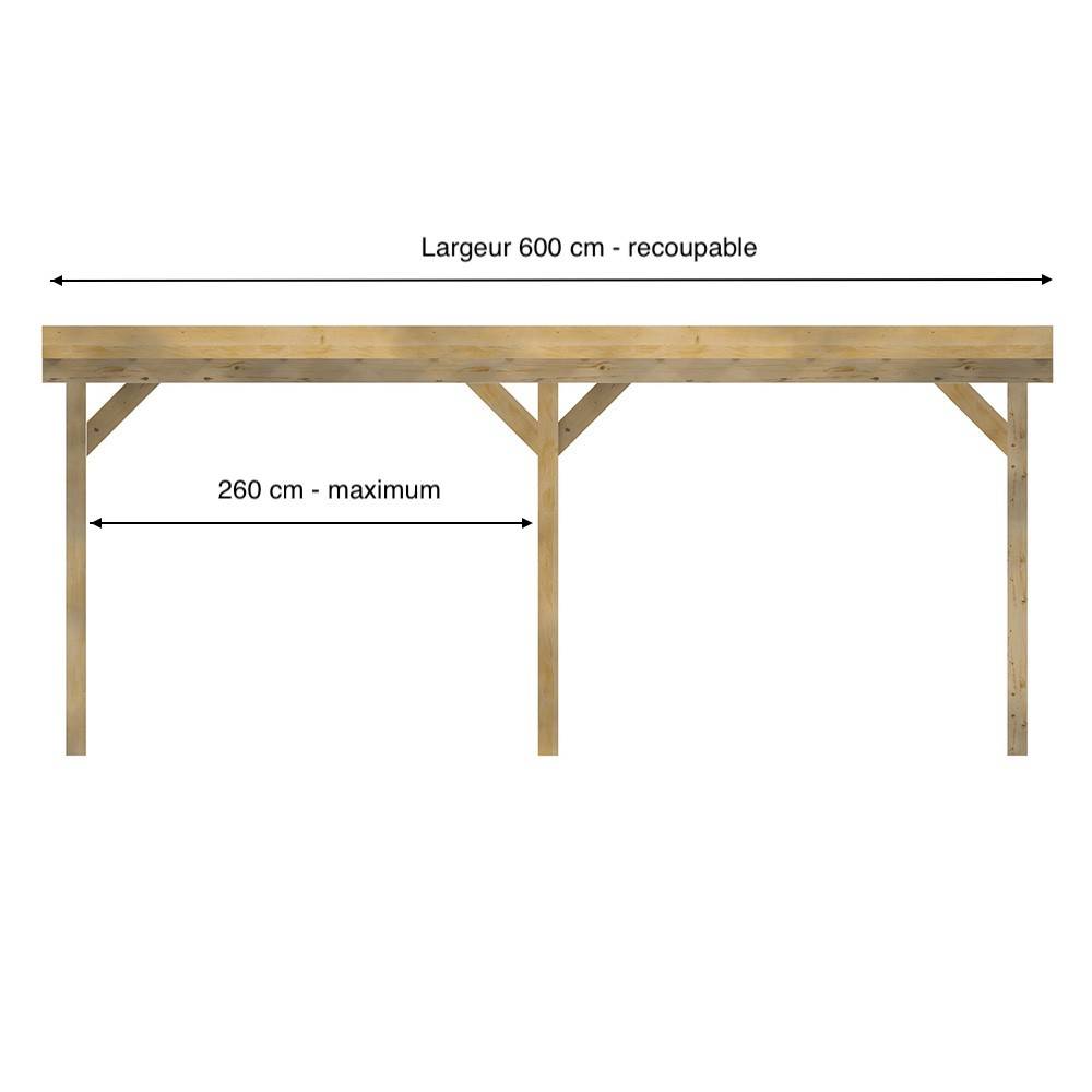 Structure Terrasse Bois Pilotis Autoportée en Kit - 6x4,20m - Solives + Poteaux - Sapin Traité Autoclave - Image 2