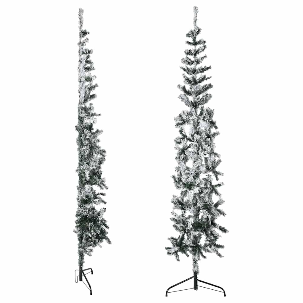 ComfortXL - Demi-sapin de Noël mural floqué PVC effet enneigé Vert 180 cm – ComfortXL Outdoor Living - Image 4