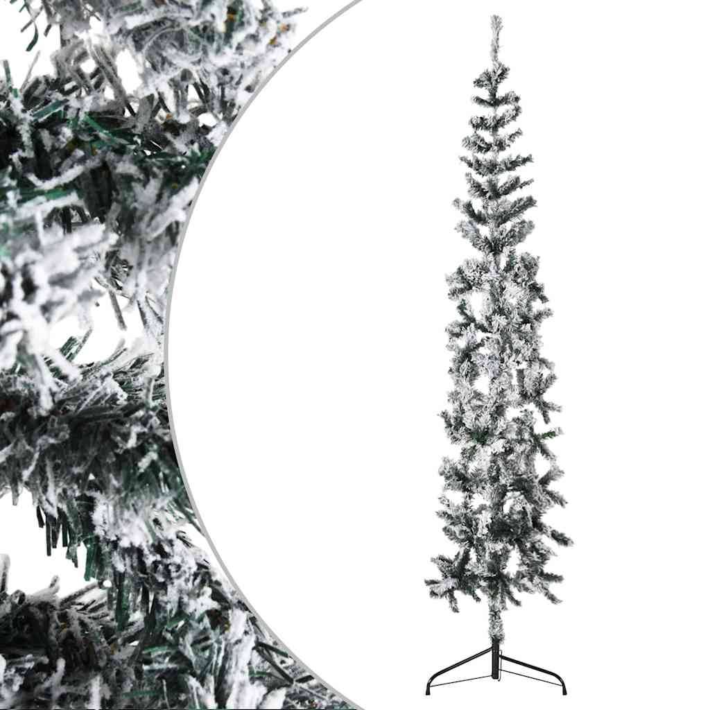 ComfortXL - Demi-sapin de Noël mural floqué PVC effet enneigé Vert 180 cm – ComfortXL Outdoor Living - Image 3