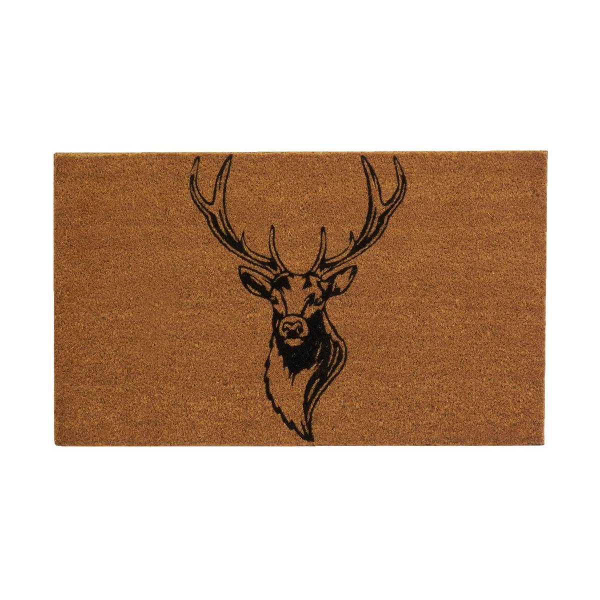 Aubry Gaspard - Paillasson coco intérieur extérieur 75 x 45 cm Tête de cerf contours - Image 1