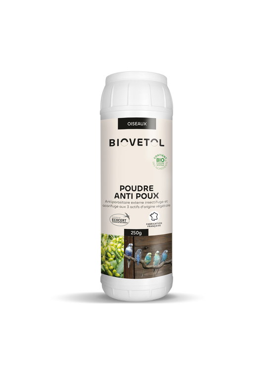 Biovetol - Poudre Anti-Poux pour l'animal Bio Oiseaux - 250g - Image 1