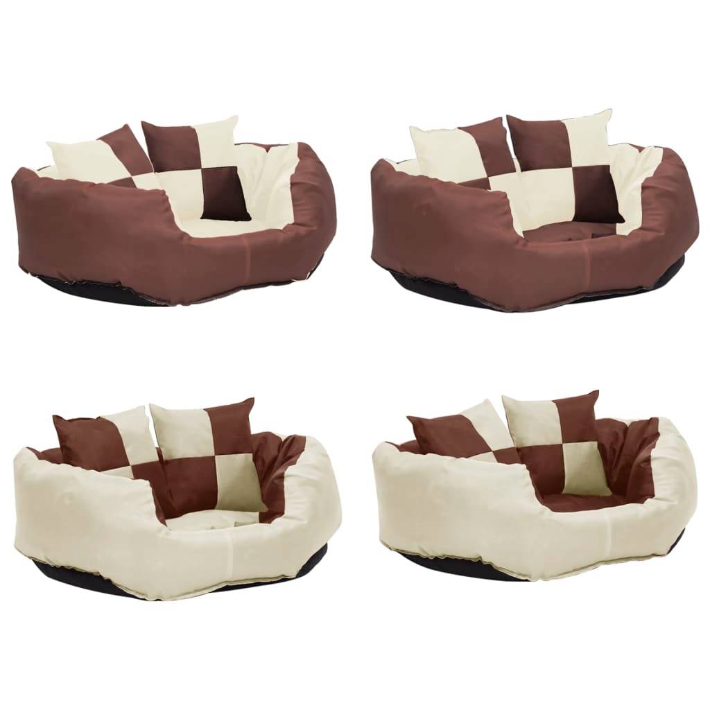 Vidaxl - Coussin réversible lavable de chien Marron et crème 65x50x20 cm vidaXL 171211 - Image 6
