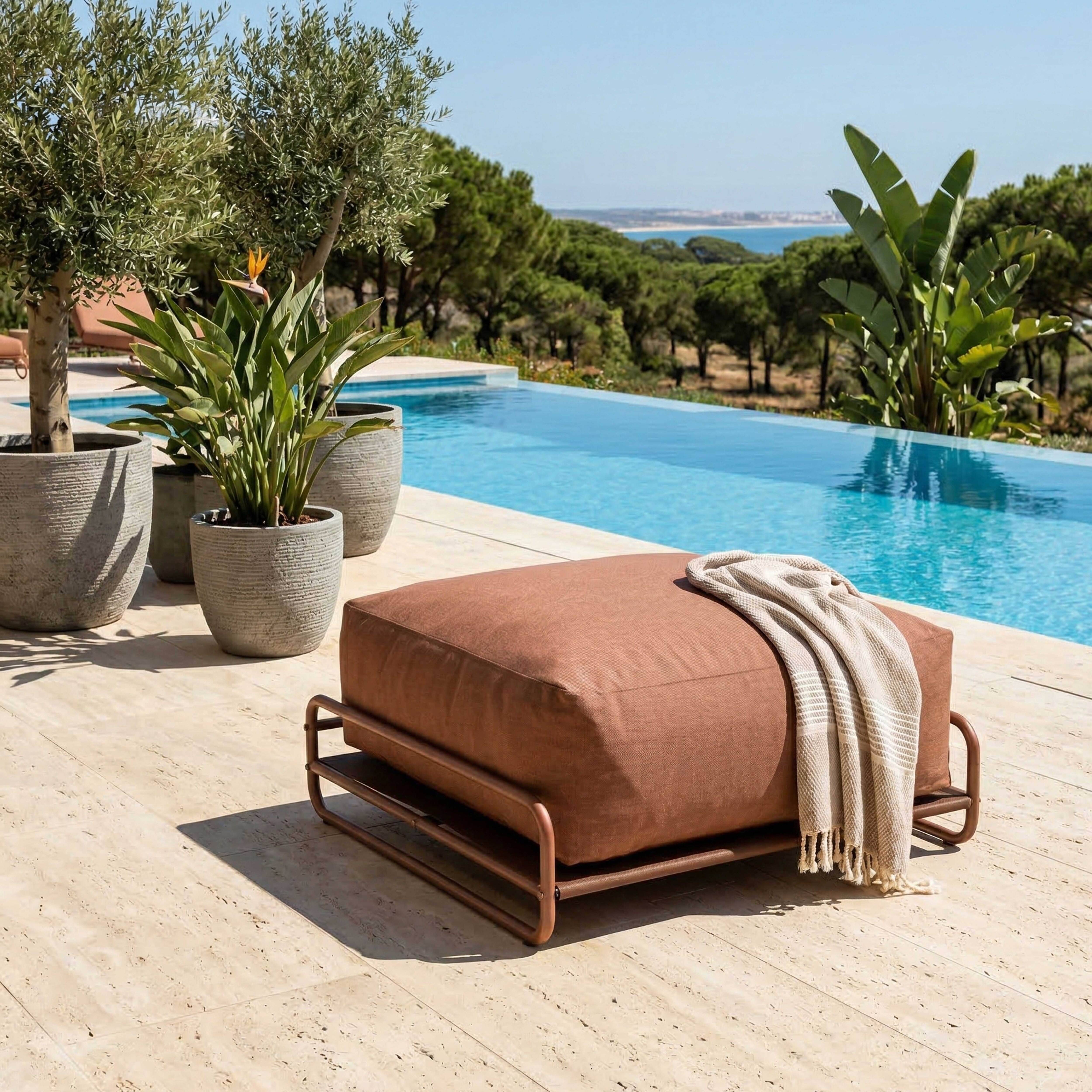 Oviala - Structure pour fauteuil et pouf de salon jardin modulable terracotta Mixi - Oviala - Image 5