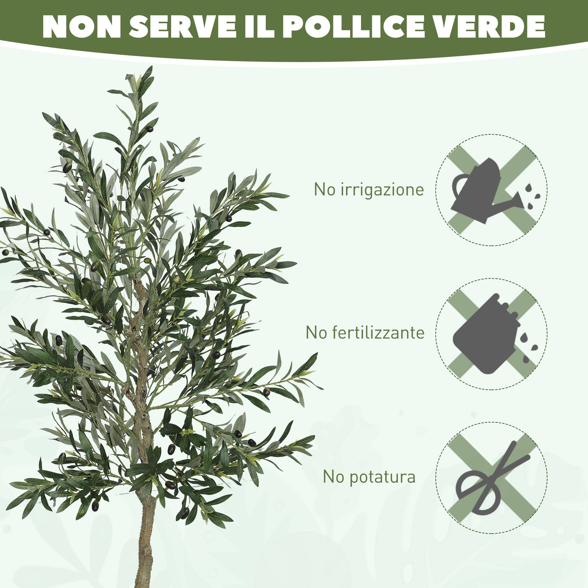 Olivier artificiel, 180 cm de haut, faux arbre avec 900 feuilles et 40 olives, pot inclus - Image 9