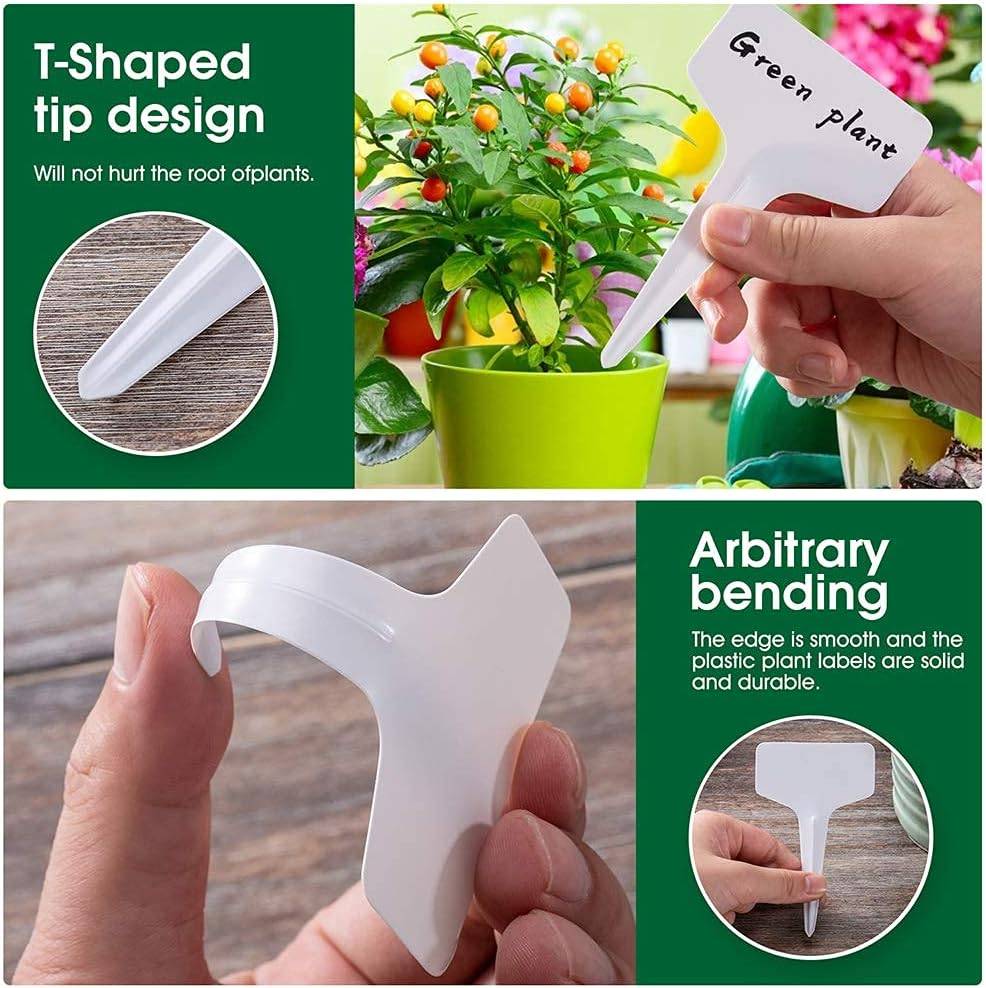 Lot de 100 Étiquettes de plantes en forme de T, Matière plastique, Réutilisable - IntiMeg - Image 4