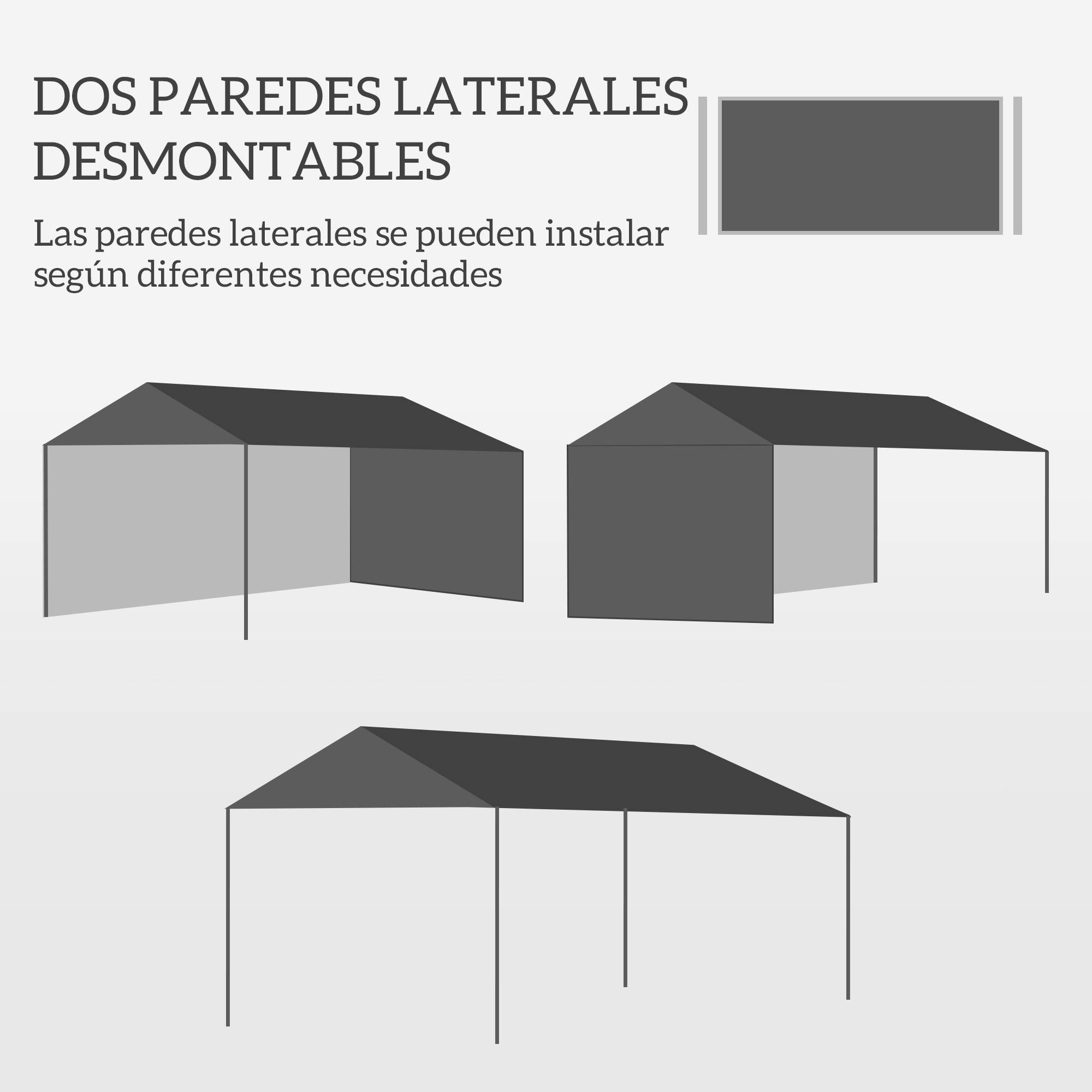 Tonnelle de Jardin Acier 4x3 m Barnum Démontable avec 2 Parois Latérales Blanc - ComfortXL Outdoor Living - Image 6