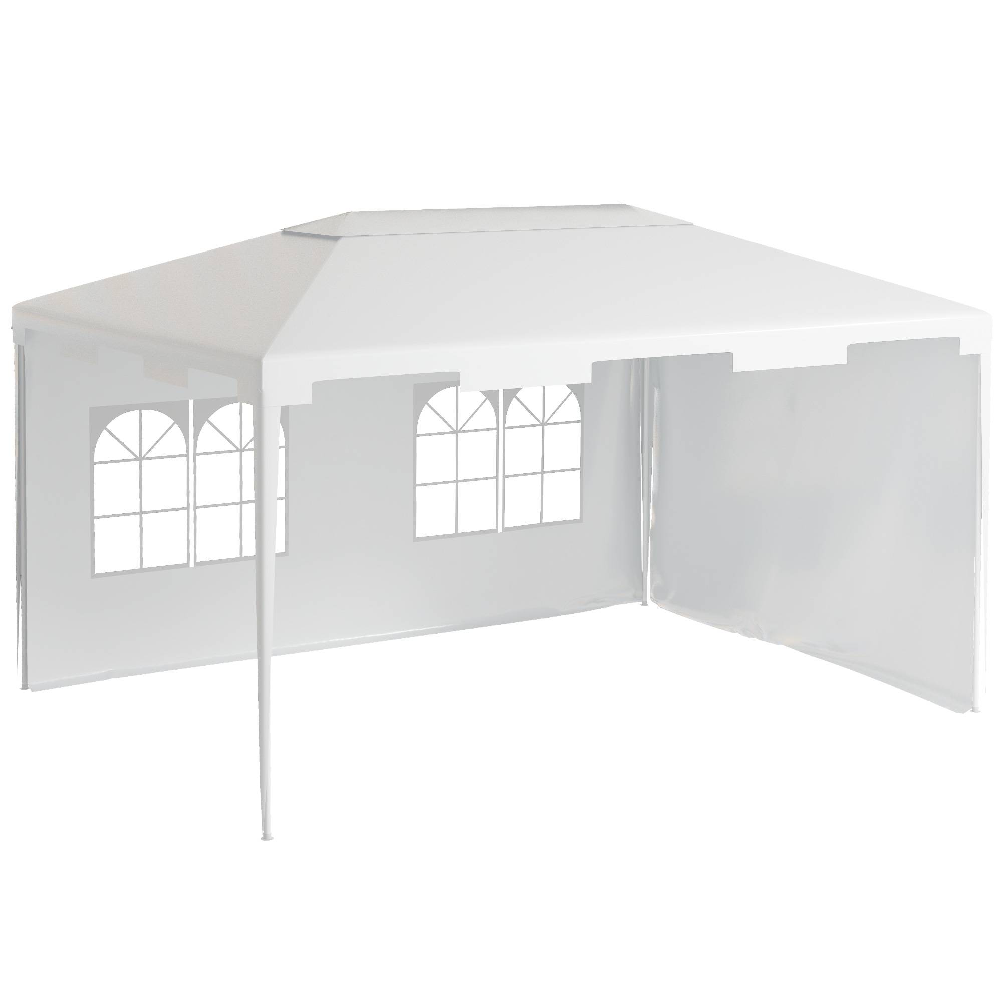 Tonnelle de Jardin Acier 4x3 m Barnum Démontable avec 2 Parois Latérales Blanc - ComfortXL Outdoor Living - Image 1