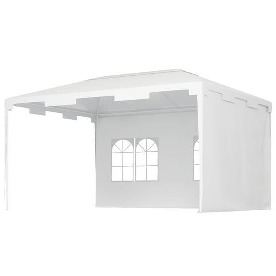 Tonnelle de Jardin Acier 4x3 m Barnum Démontable avec 2 Parois Latérales Blanc - ComfortXL Outdoor Living - Image 2