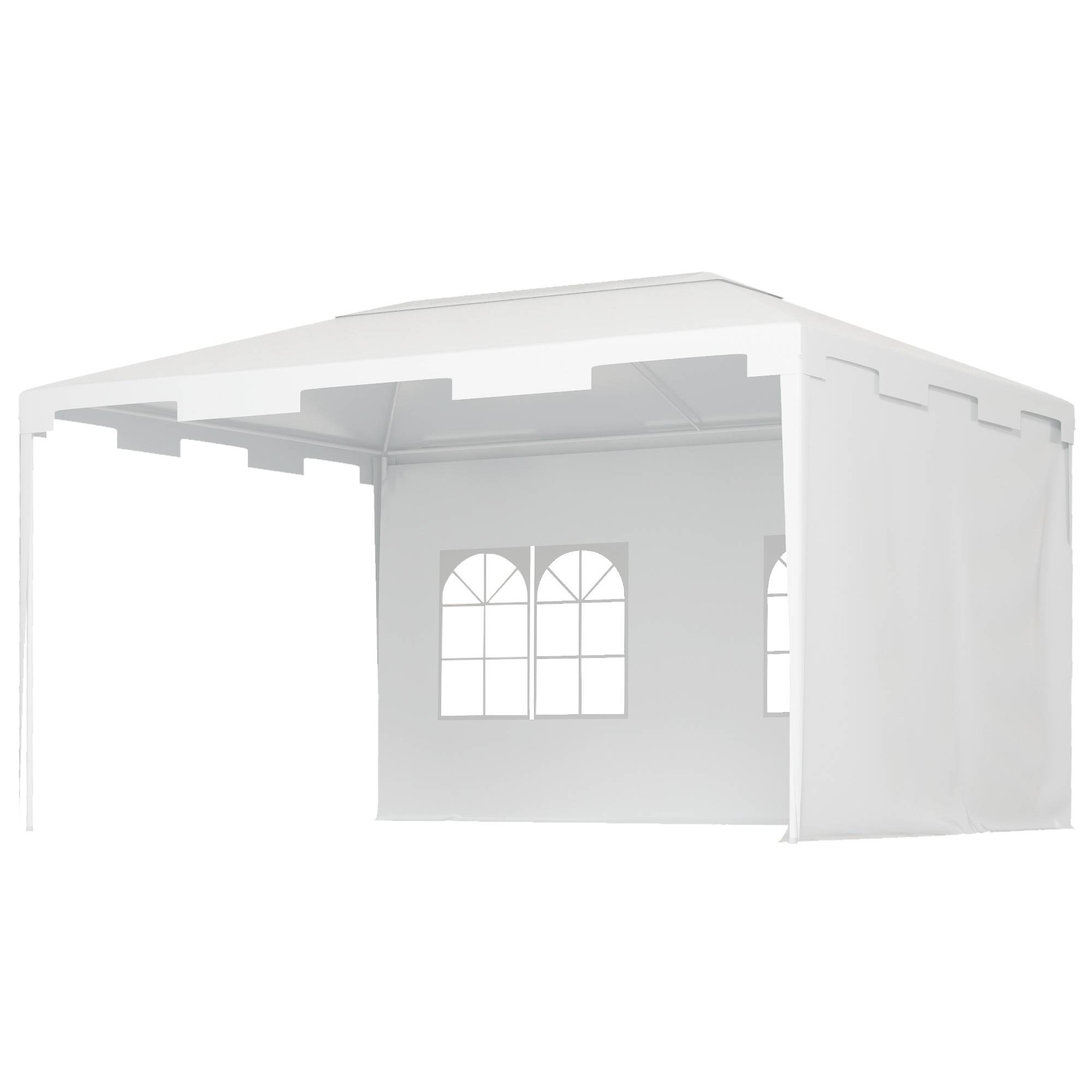 Tonnelle de Jardin Acier 4x3 m Barnum Démontable avec 2 Parois Latérales Blanc - ComfortXL Outdoor Living - Image 2