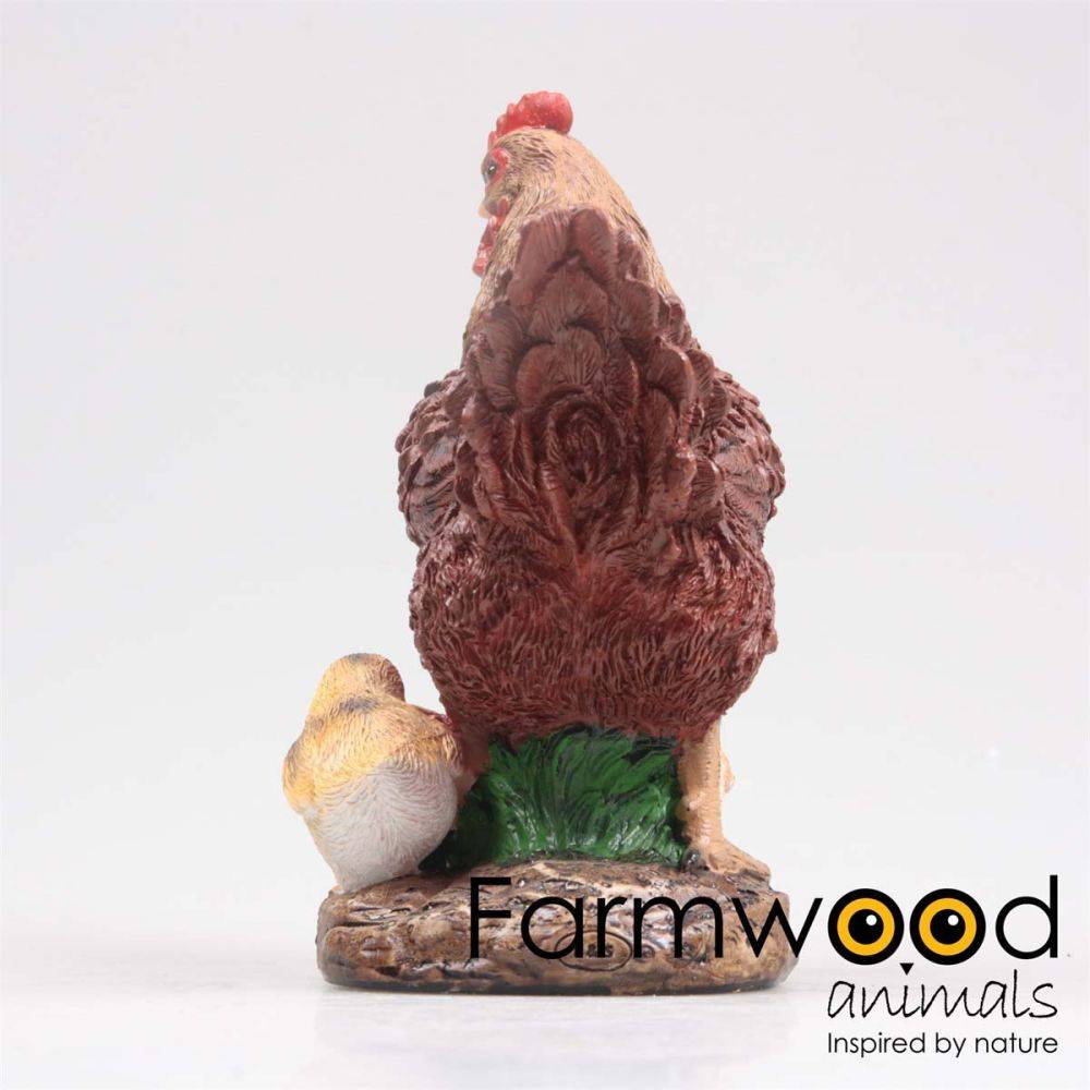 Farmwood Animals - Poule avec poussins en résine 15 x 11 x 20 cm - Image 3