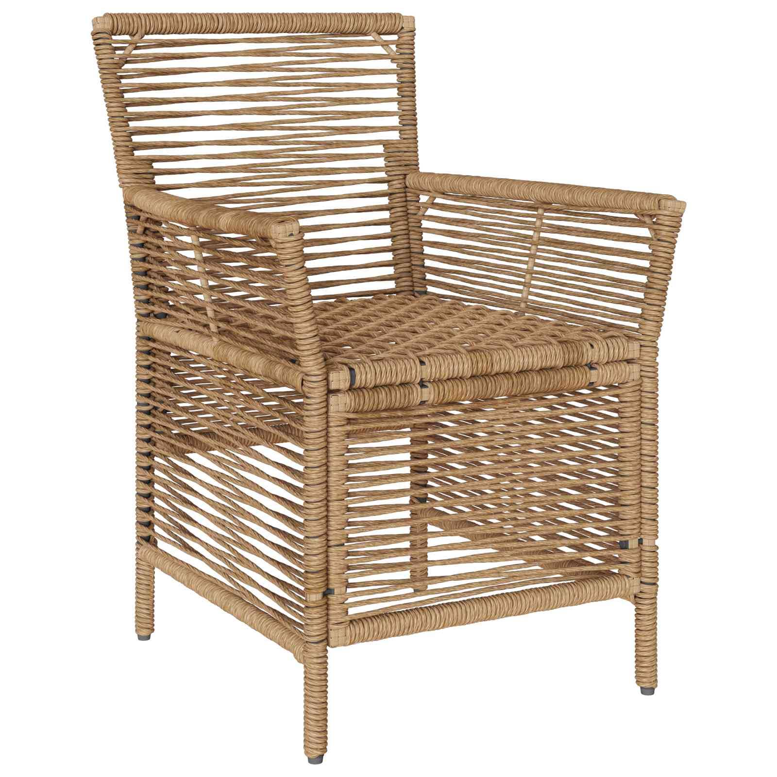 Chaises de jardin polyrotin beige et crème 61 x 58 x 83 cm, Poids:25.2kg - PANGIVO - Image 4