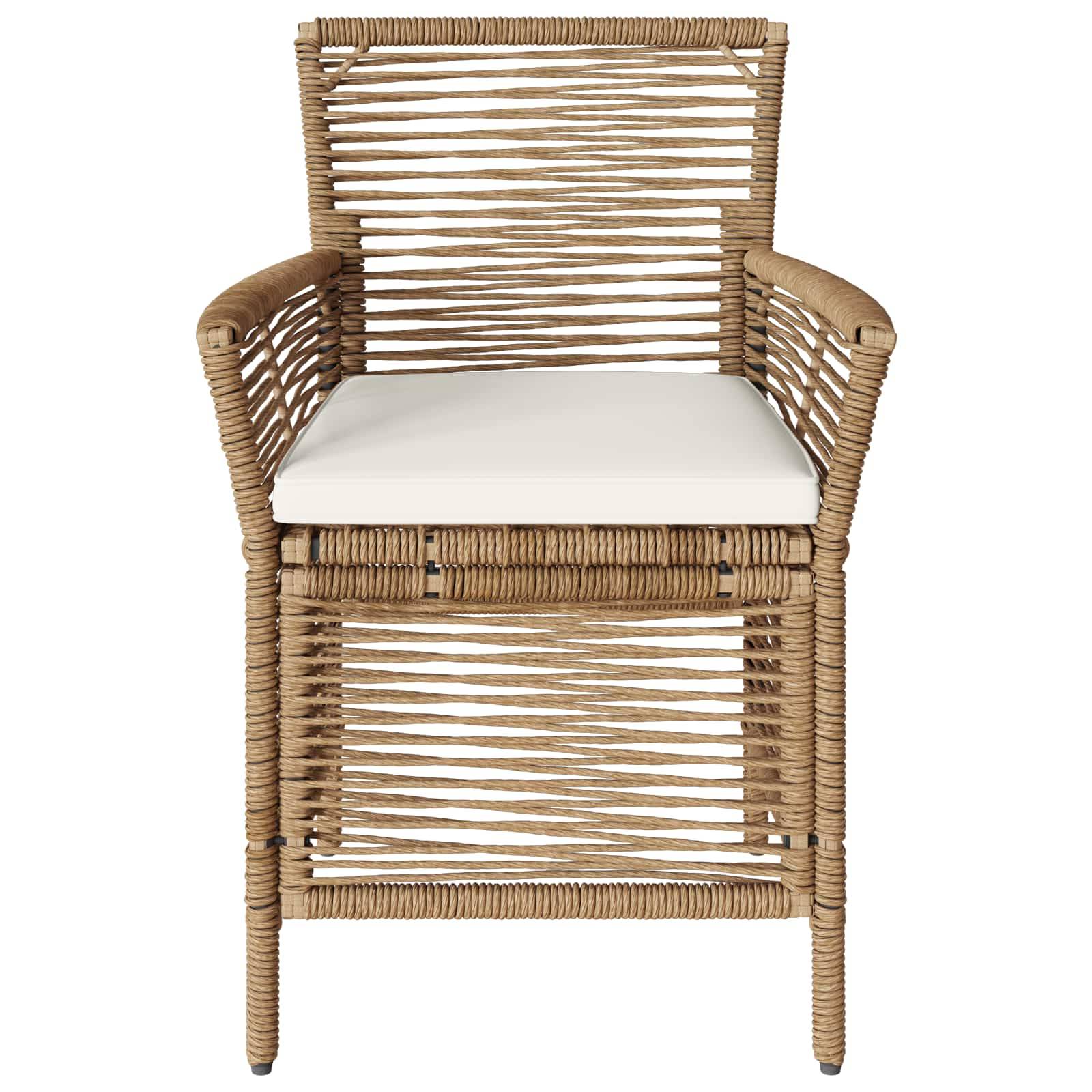 Chaises de jardin polyrotin beige et crème 61 x 58 x 83 cm, Poids:25.2kg - PANGIVO - Image 5