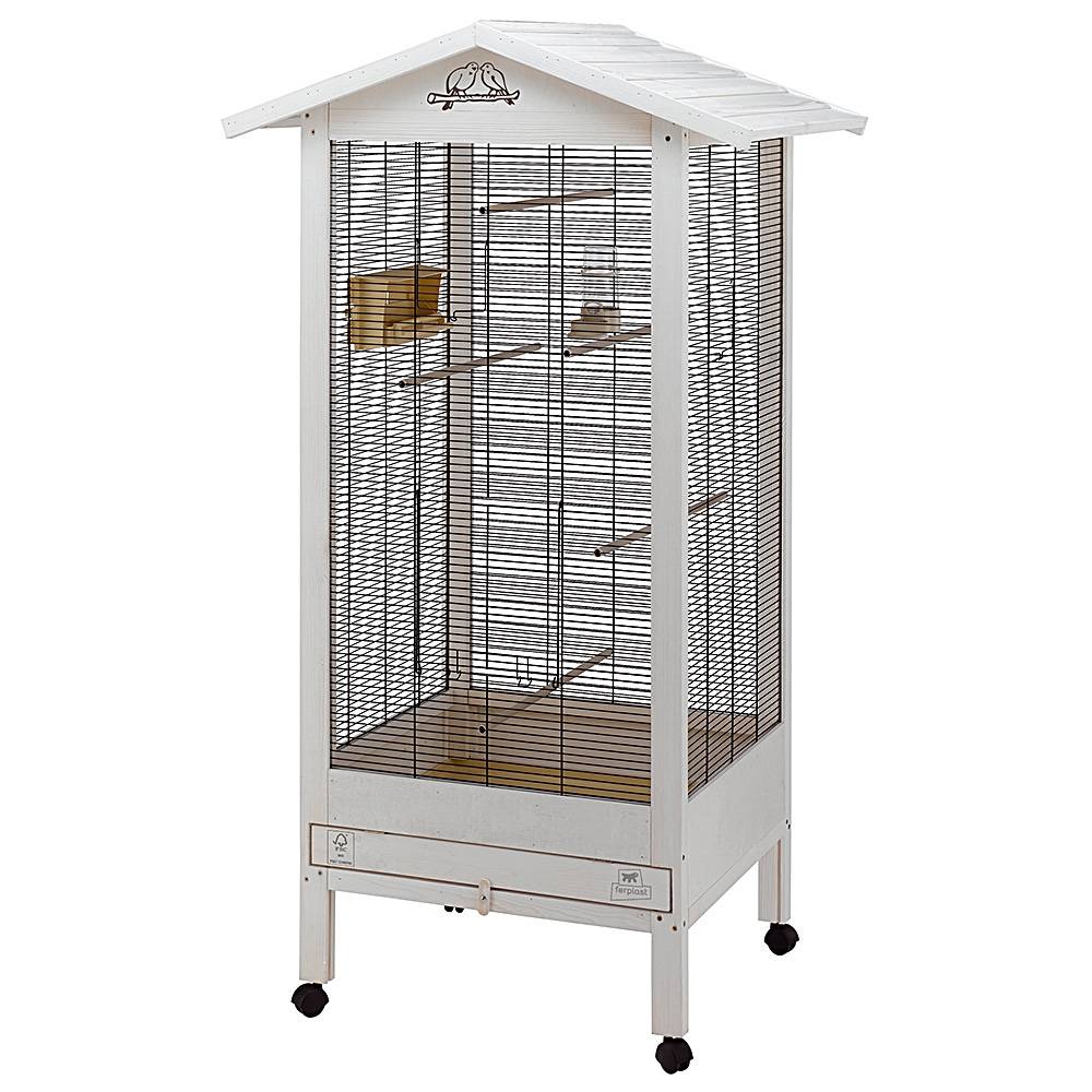 Ferplast - Ferplast Volière Cage à Oiseaux HEMMY Cage pour Oiseaux, Canaris, Pinsons, Perruches Ondulées, Inséparables, en Bois, Accessoires inclus Mangeoires - Image 1