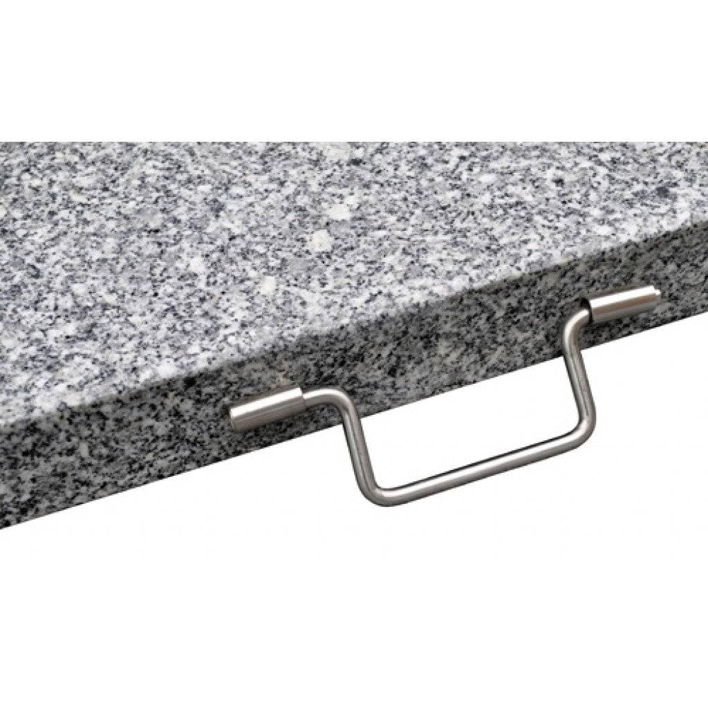 Helloshop26 - Pied de parasol en granit poli 30 kg avec roues + poignée 38 à 48 mm gris - Image 2