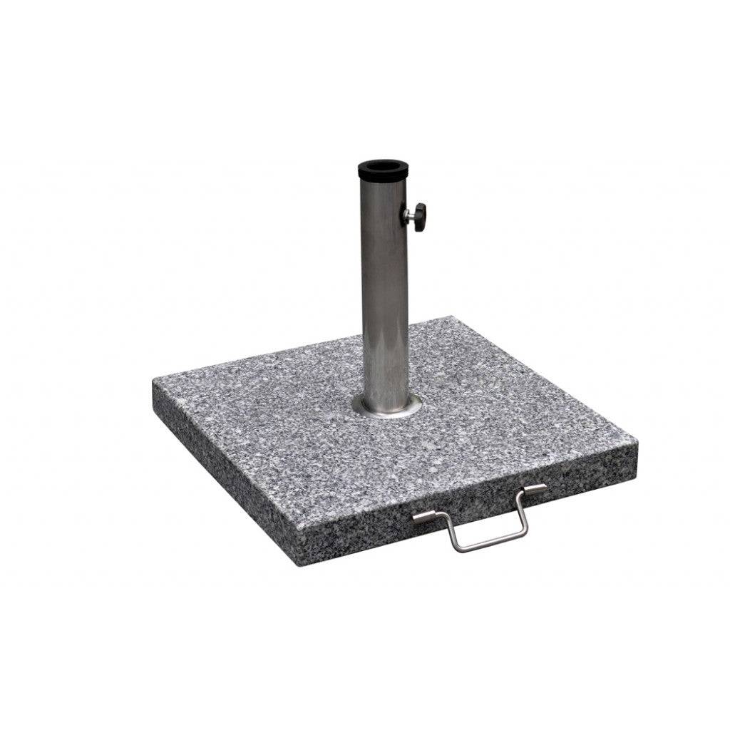 Helloshop26 - Pied de parasol en granit poli 30 kg avec roues + poignée 38 à 48 mm gris - Image 1
