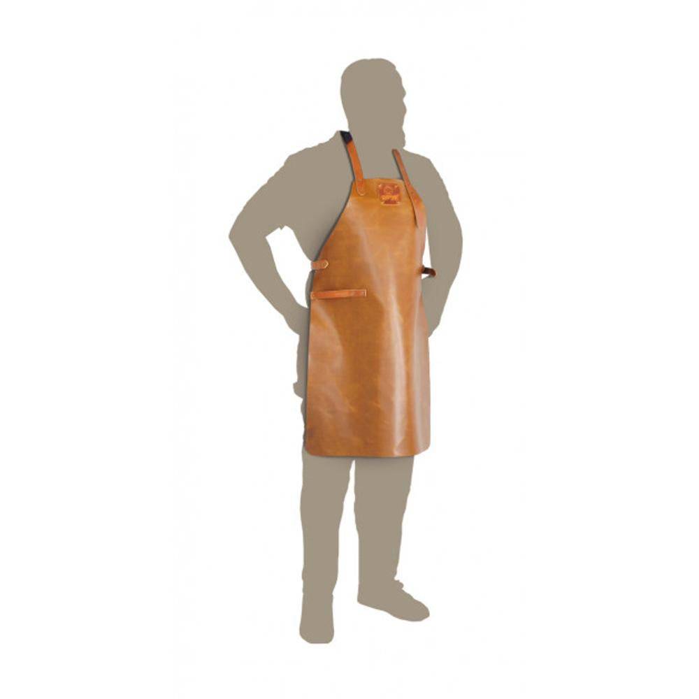 Tablier Barbecue en cuir brun - Ofyr - Image 1