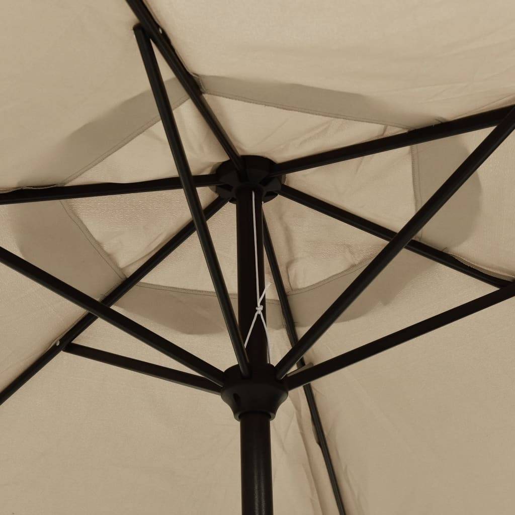 Parasol - Parasol de jardin - parasol d'extérieur Taupe 200x224 cm Aluminium - MEUBLE PRO - Image 5