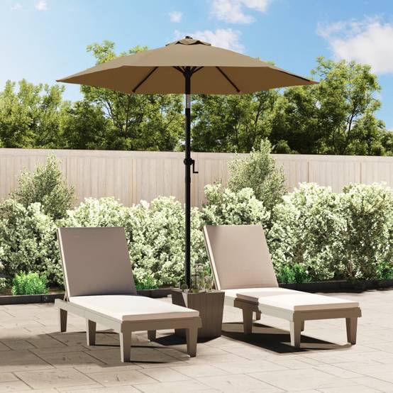 Parasol - Parasol de jardin - parasol d'extérieur Taupe 200x224 cm Aluminium - MEUBLE PRO - Image 2