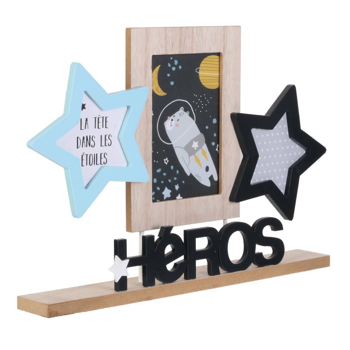 The Home Deco Kids - Pêle-Mêle 3 Photos "Héros Garçon" 36cm Bleu - Image 2