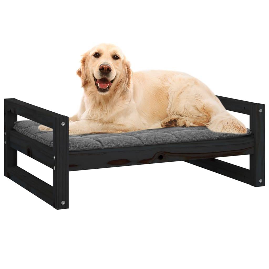 Vidaxl - Lit pour chien Noir 75,5x55,5x28 cm Bois de pin solide vidaXL 821481 - Image 5