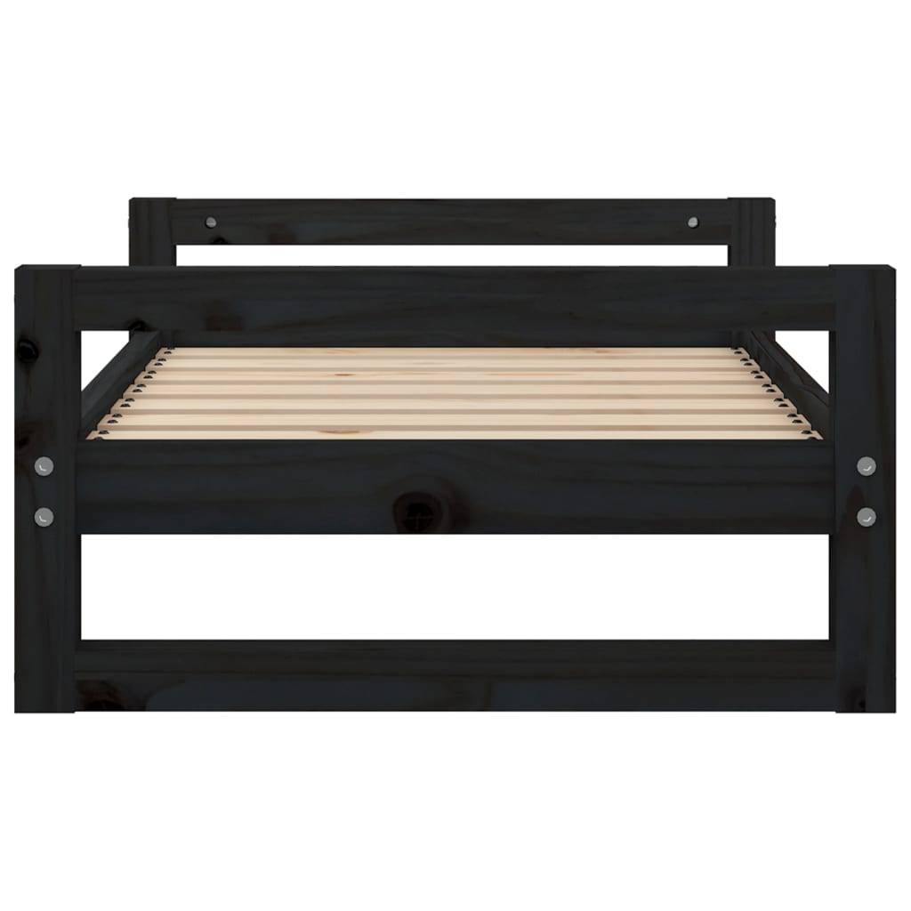 Vidaxl - Lit pour chien Noir 75,5x55,5x28 cm Bois de pin solide vidaXL 821481 - Image 7