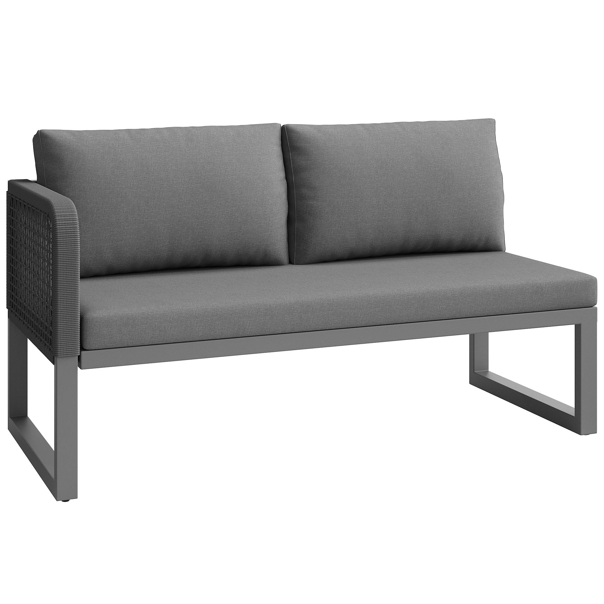 Ensemble de meubles de jardin avec coussins de haute qualité, rotin PE tressé à la main, résistant aux intempéries, gris - Image 7