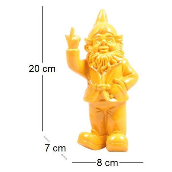 Stoobz - Nain de jardin en résine doigt d'honneur 7 x 8 x 20 cm Jaune Stoobz - Image 3