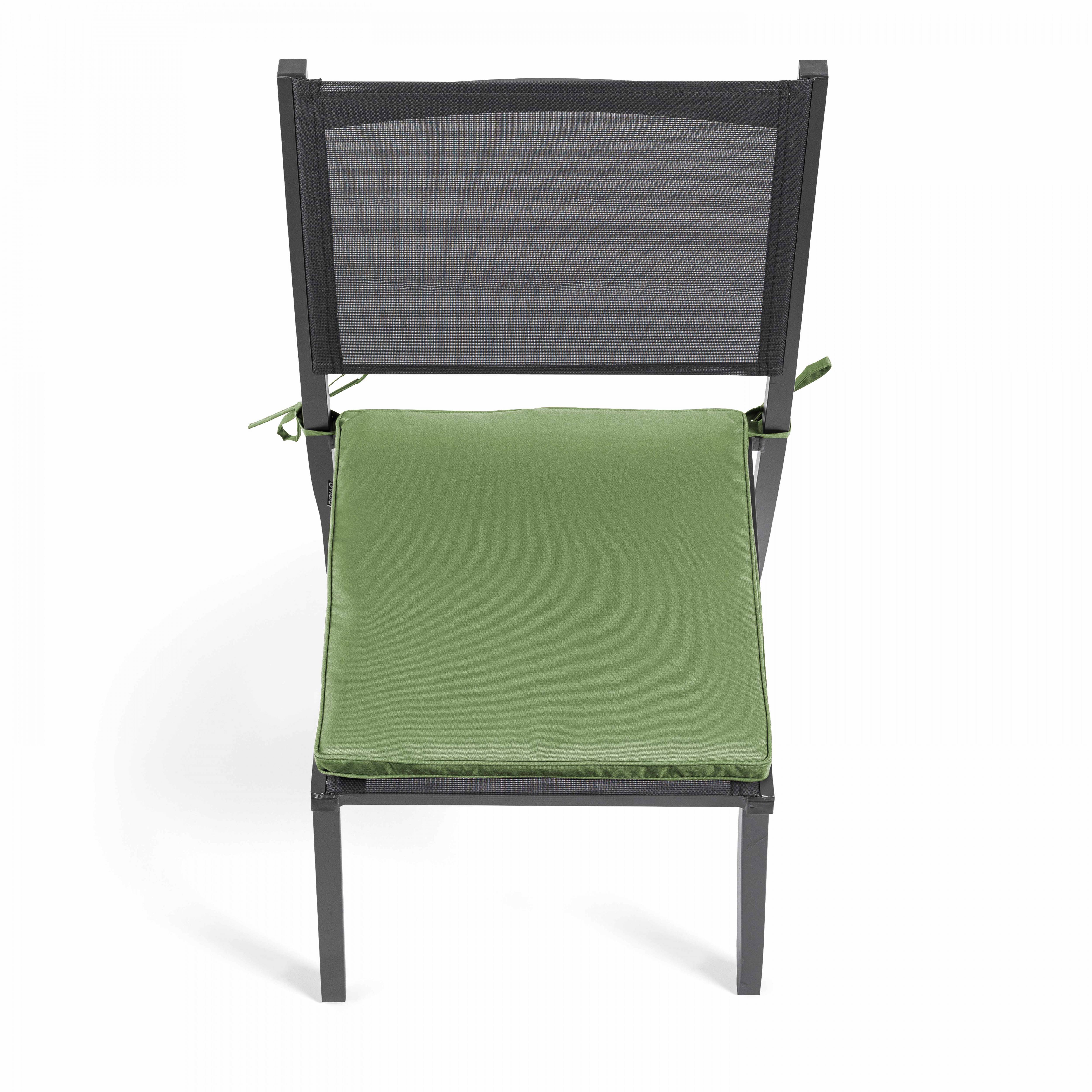 Oviala - Lot de 4 galettes de chaise polyester vert cactus 40x40x3 cm Machu - Oviala - Image 3