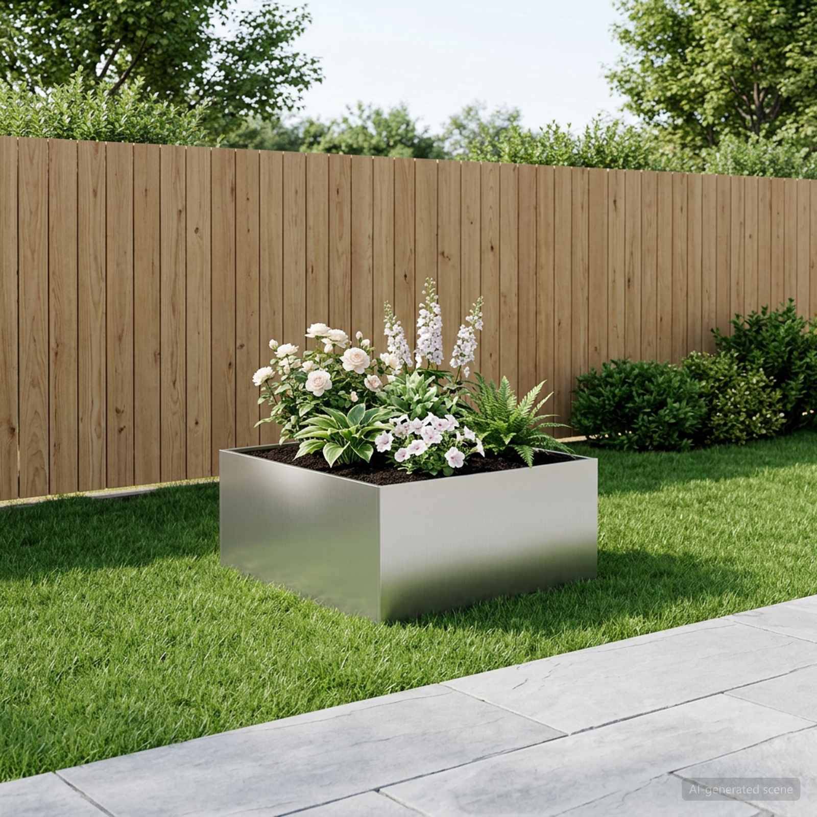 Vidaxl - Cache-pot de jardin Argenté 100 x 100 x 40 cm Acier galvanisé vidaXL 8005130 - Image 1