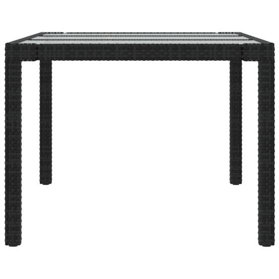 PANGIVO - Table de jardin noire verre trempé et résine tressée 190 x 90 x 75 cm - PANGIVO - Image 4