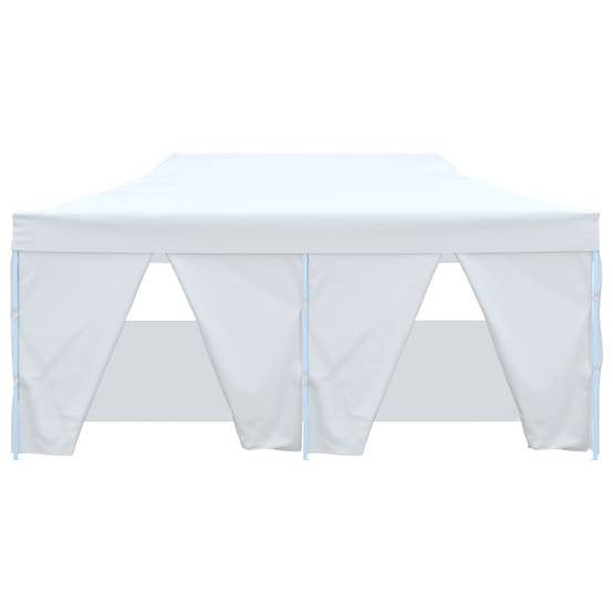 Tente de réception pliable - Tonnelle de jardin - Barnum avec 4 parois 3x6 m Acier Blanc - MEUBLE PRO - Image 3