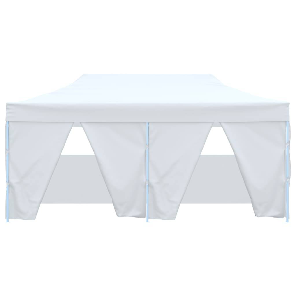 Tente de réception pliable - Tonnelle de jardin - Barnum avec 4 parois 3x6 m Acier Blanc - MEUBLE PRO - Image 3