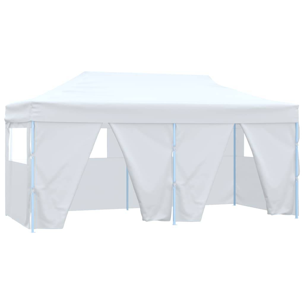Tente de réception pliable - Tonnelle de jardin - Barnum avec 4 parois 3x6 m Acier Blanc - MEUBLE PRO - Image 1