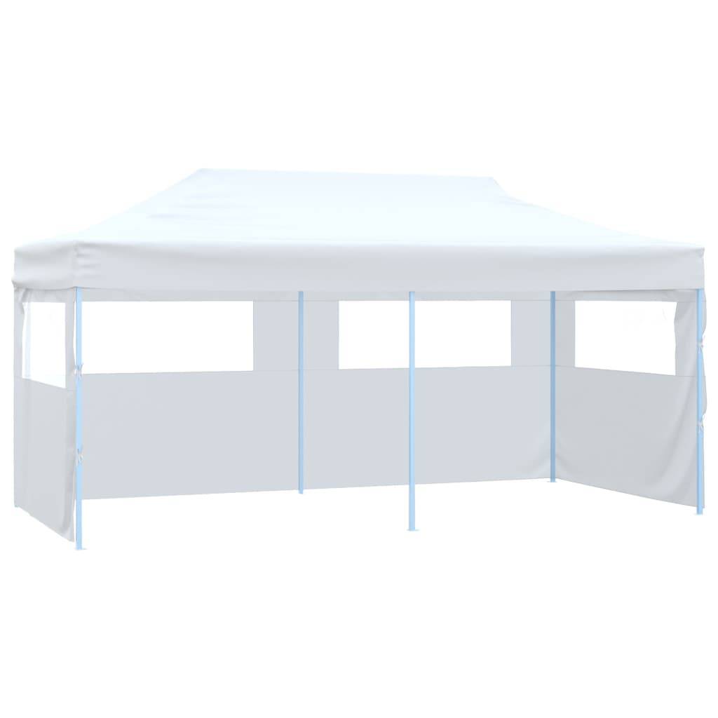 Tente de réception pliable - Tonnelle de jardin - Barnum avec 4 parois 3x6 m Acier Blanc - MEUBLE PRO - Image 2