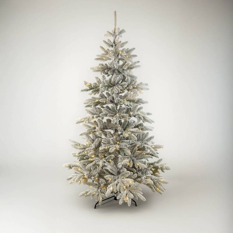 Sapin de Noël artificiel lumineux blanc 300 led Blanc Chaud 700 Branches 2m10 - Image 1