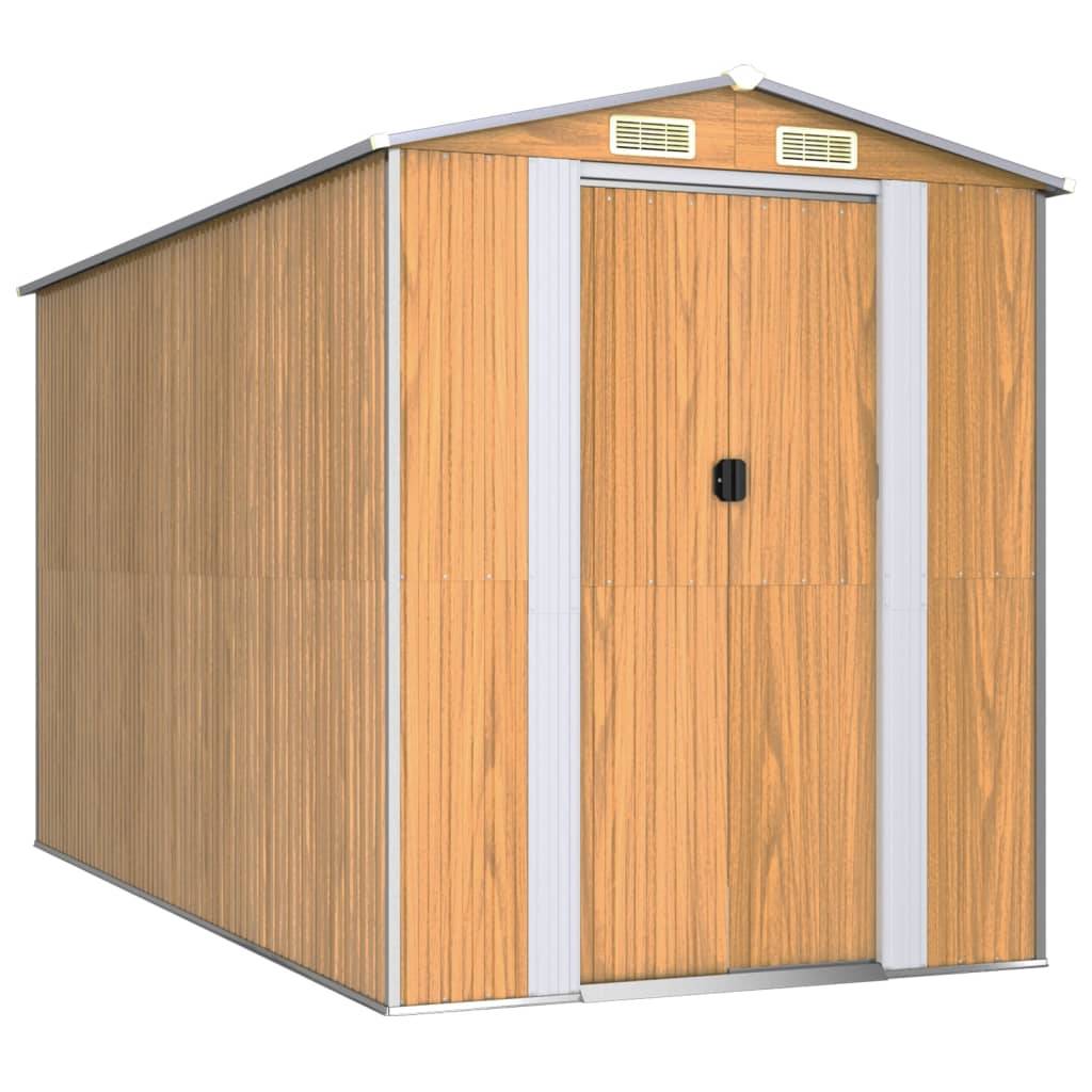 Vidaxl - Abri de jardin Marron clair 192x357x223 cm Métal galvanisé 6.9m² vidaXL 3147473 - Image 2