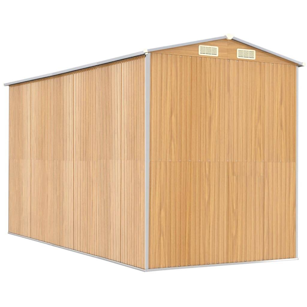 Vidaxl - Abri de jardin Marron clair 192x357x223 cm Métal galvanisé vidaXL 3147473 - Image 7
