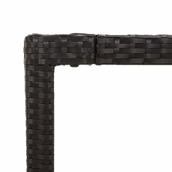 ComfortXL - Table et Chaises de Jardin 6 Personnes, Plateau en Acacia 190cm, Fauteuils Inclinables Résine Tressée Noire – ComfortXL Outdoor Living - Image 8