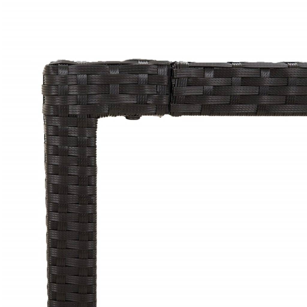 ComfortXL - Table et Chaises de Jardin 6 Personnes, Plateau en Acacia 190cm, Fauteuils Inclinables Résine Tressée Noire – ComfortXL Outdoor Living - Image 8
