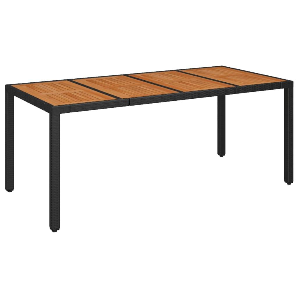 ComfortXL - Table et Chaises de Jardin 6 Personnes, Plateau en Acacia 190cm, Fauteuils Inclinables Résine Tressée Noire – ComfortXL Outdoor Living - Image 7