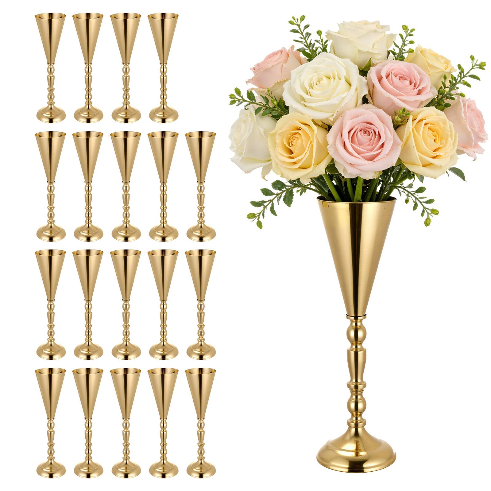 Vevor - VEVOR Vase Mariage Centre de Table Métal 43 cm 20 PCS Finition Galvanisée Dorée - Image 1