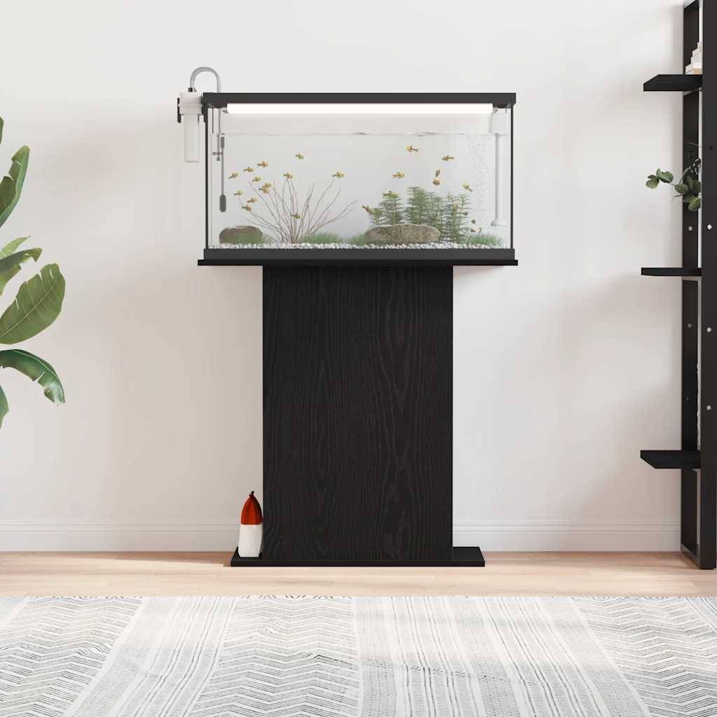 Meuble pour aquarium Chêne Noir avec Stockage sur 3 Étagères 75x36x72,5 cm - ComfortXL Outdoor Living - Image 3