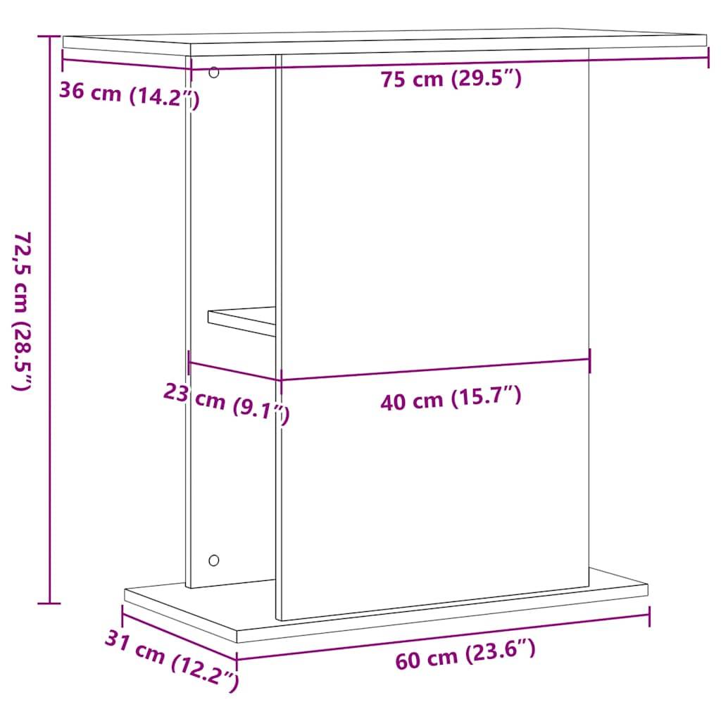 Meuble pour aquarium Chêne Noir avec Stockage sur 3 Étagères 75x36x72,5 cm - ComfortXL Outdoor Living - Image 10