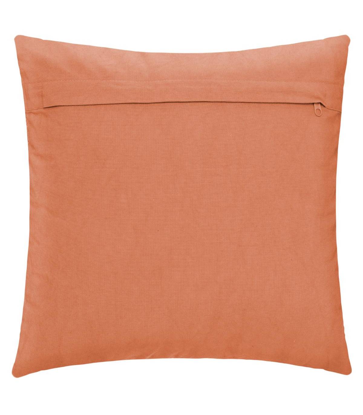 Coussin déhoussable Inca en Coton Tufté Terracotta 40 x 40 cm - Image 4