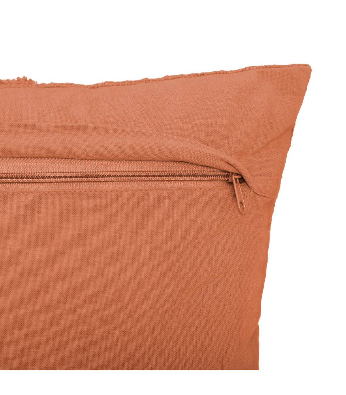 Coussin déhoussable Inca en Coton Tufté Terracotta 40 x 40 cm - Image 5