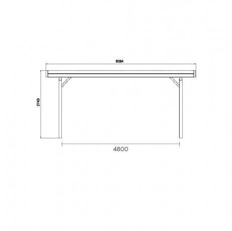Carport base 6x5 H 2,5m, Ancrage A enfoncer, Panneaux de toit Métal - Image 3