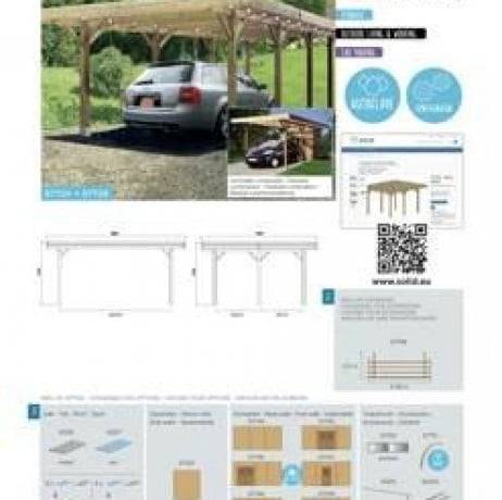 Carport base 6x5 H 2,5m, Ancrage A enfoncer, Panneaux de toit Métal - Image 4