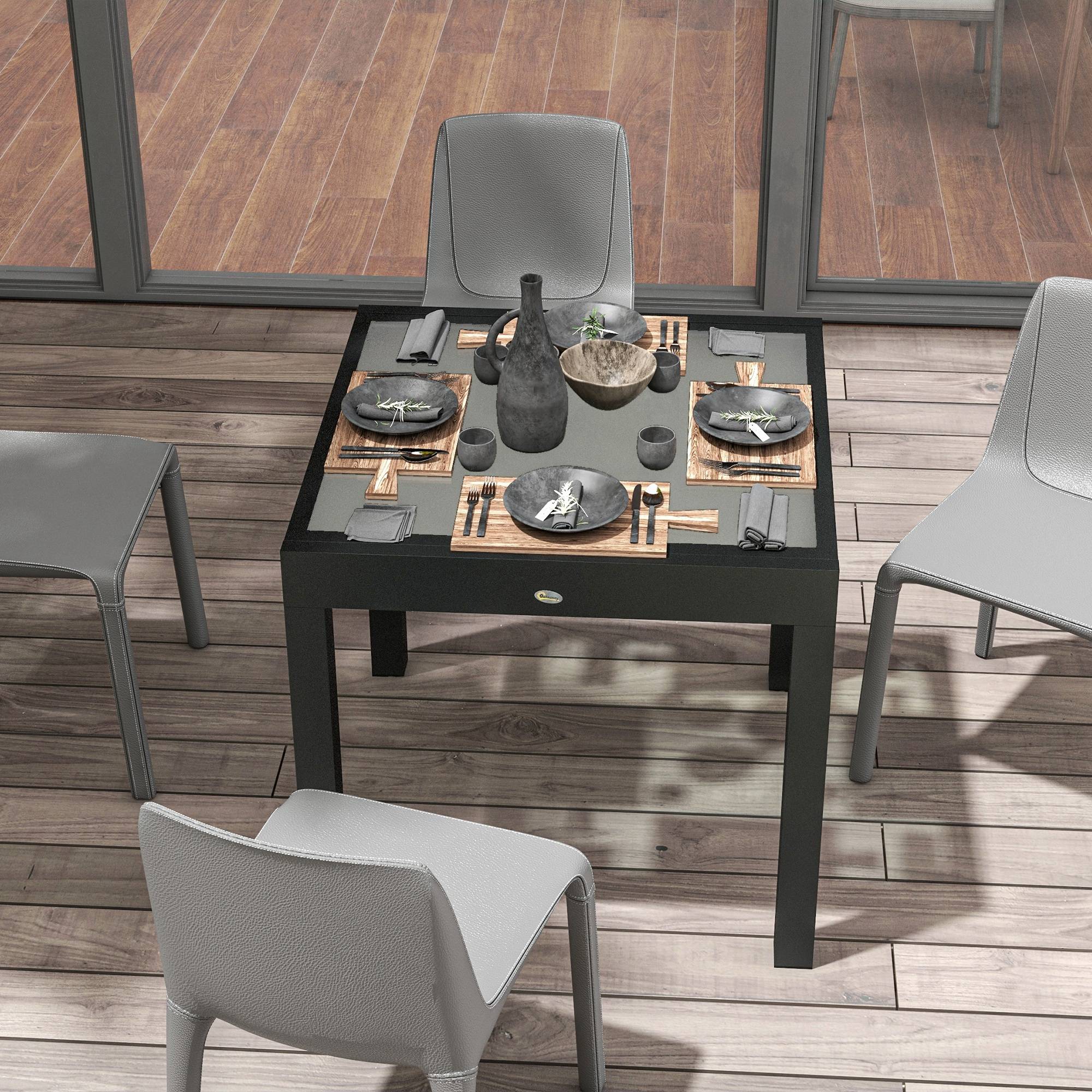 PANGIVO - Table extensible aluminium et verre trempé 160 x 80 x 75 cm - PANGIVO - Image 10
