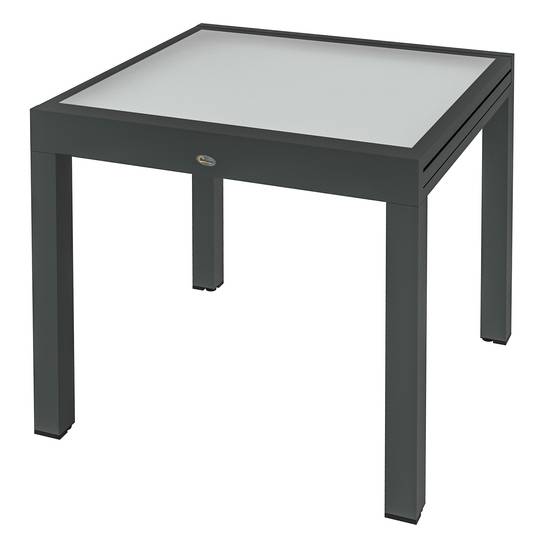 PANGIVO - Table extensible aluminium et verre trempé 160 x 80 x 75 cm - PANGIVO - Image 2